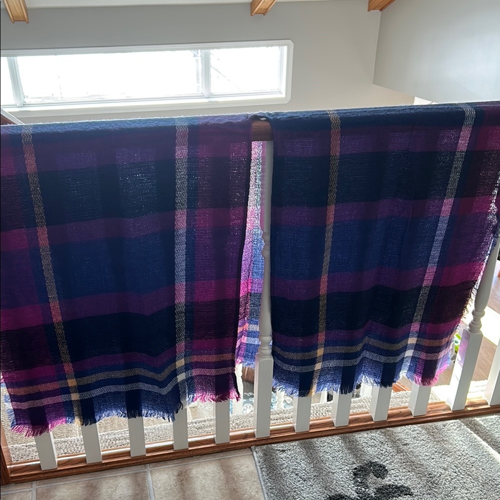 Plaid Blue and Purple Wrap